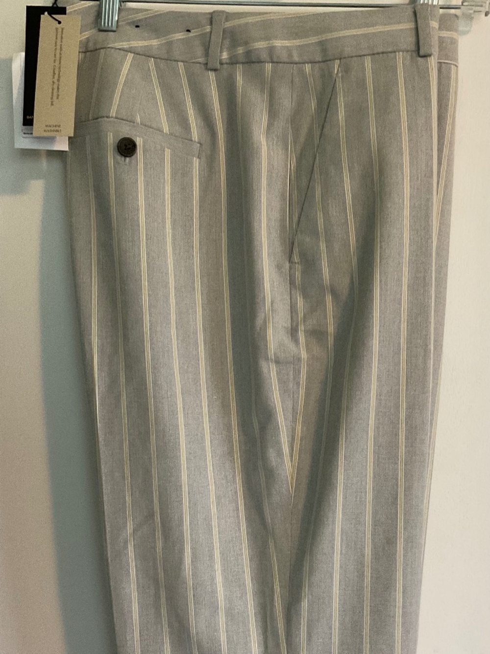 Banana Republic Gray Pinstripe Straight-Leg Pants